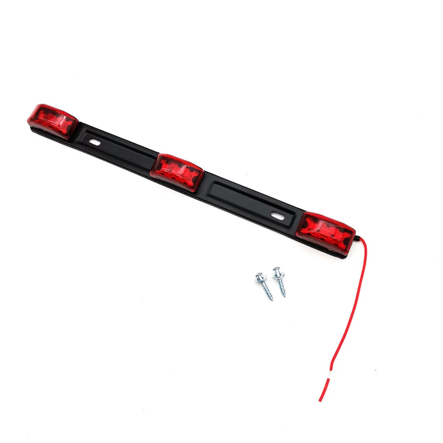 Red Clearance ID BAR Marker Light 3 Light 9 LED Trailer Sealed Stainless Steel