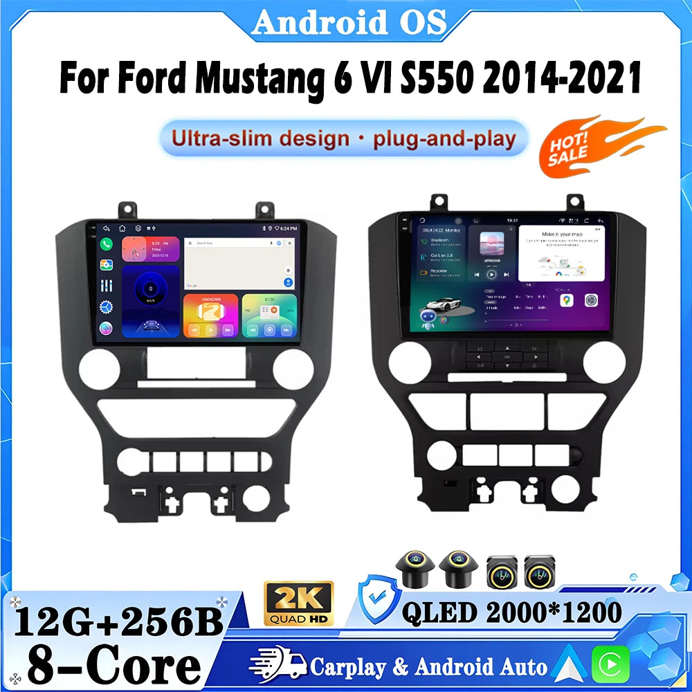 For Ford Mustang 6 Vl S550 2014-2021 Android Auto Carplay Car Radio Multimedia Vedio playe