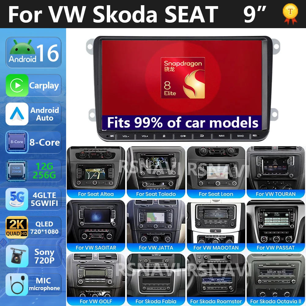 2Din Car Radio Android for Volkswagen Golf 5 6 Polo Passat B6 B7 CC Skoda Jetta Universal