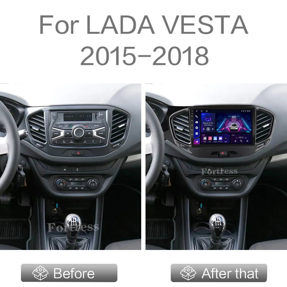 Carplay Android Auto Car Radio For LADA Vesta 2015 - 2022 Auto Multimidia Video Player QLE