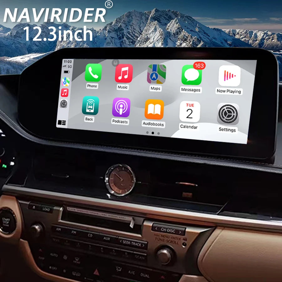 4G 12.3inch BT Car Multimedia Video Player HU Stereo Android 15 Qled Screen For Lexus ES E