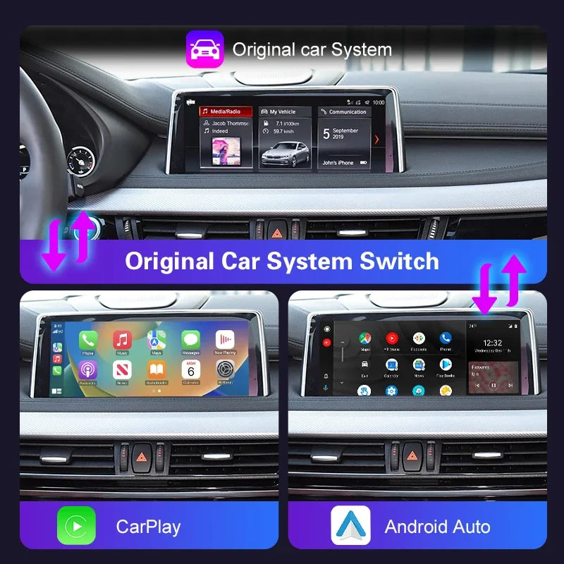 OEM Screen Upgrade Wireless CarPlay for BMW EVO 1 2 3 4 5 7 Series X1 X3 X4 X5 X6 MINI F56