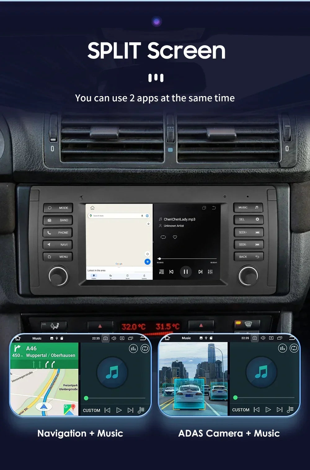 AI Carplay Android 12 Car Radio For BMW 5 E39 M5 1996-2003 multimídia GPS Navigation Stere