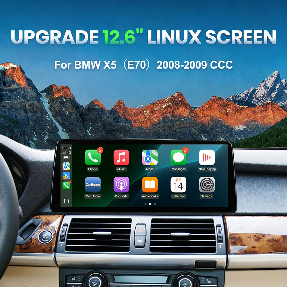 12.6 inch Ultra Wide Linux Screen Upgrade for BMW E70 5 Series 2008-2009 CCC 2010-2013 CIC | AUTOKITSHOP