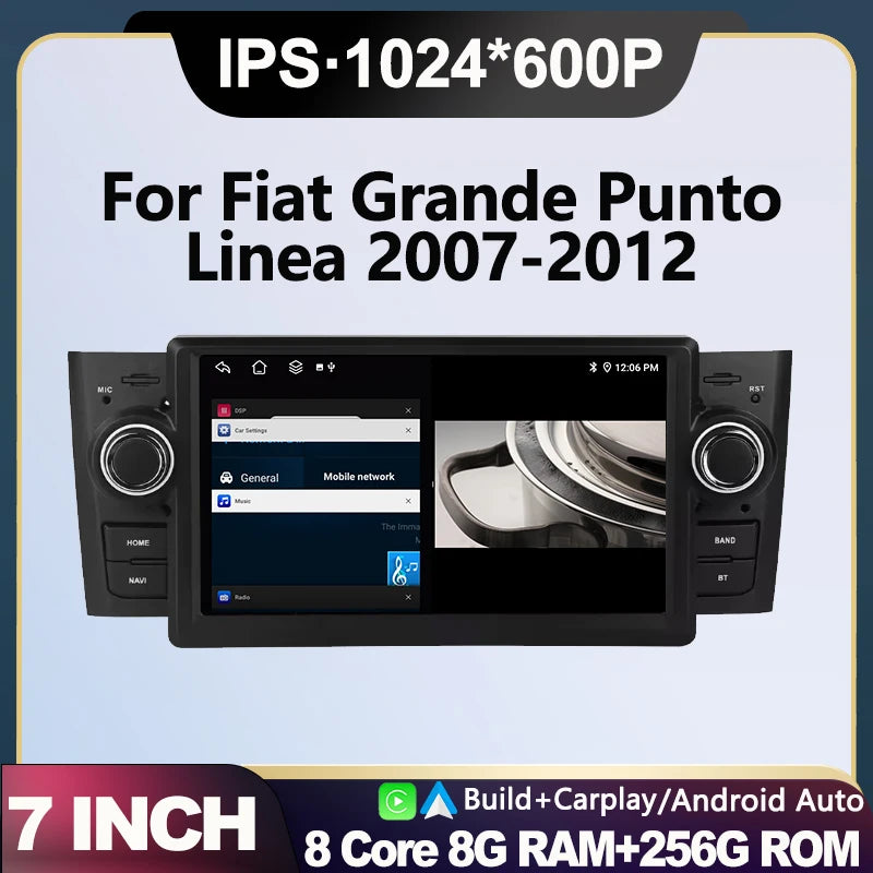 7 Inch Car Radio Android OS For Fiat Grande Punto Linea 2007 2008 2009-2012 Multimedia Aut | AUTOKITSHOP