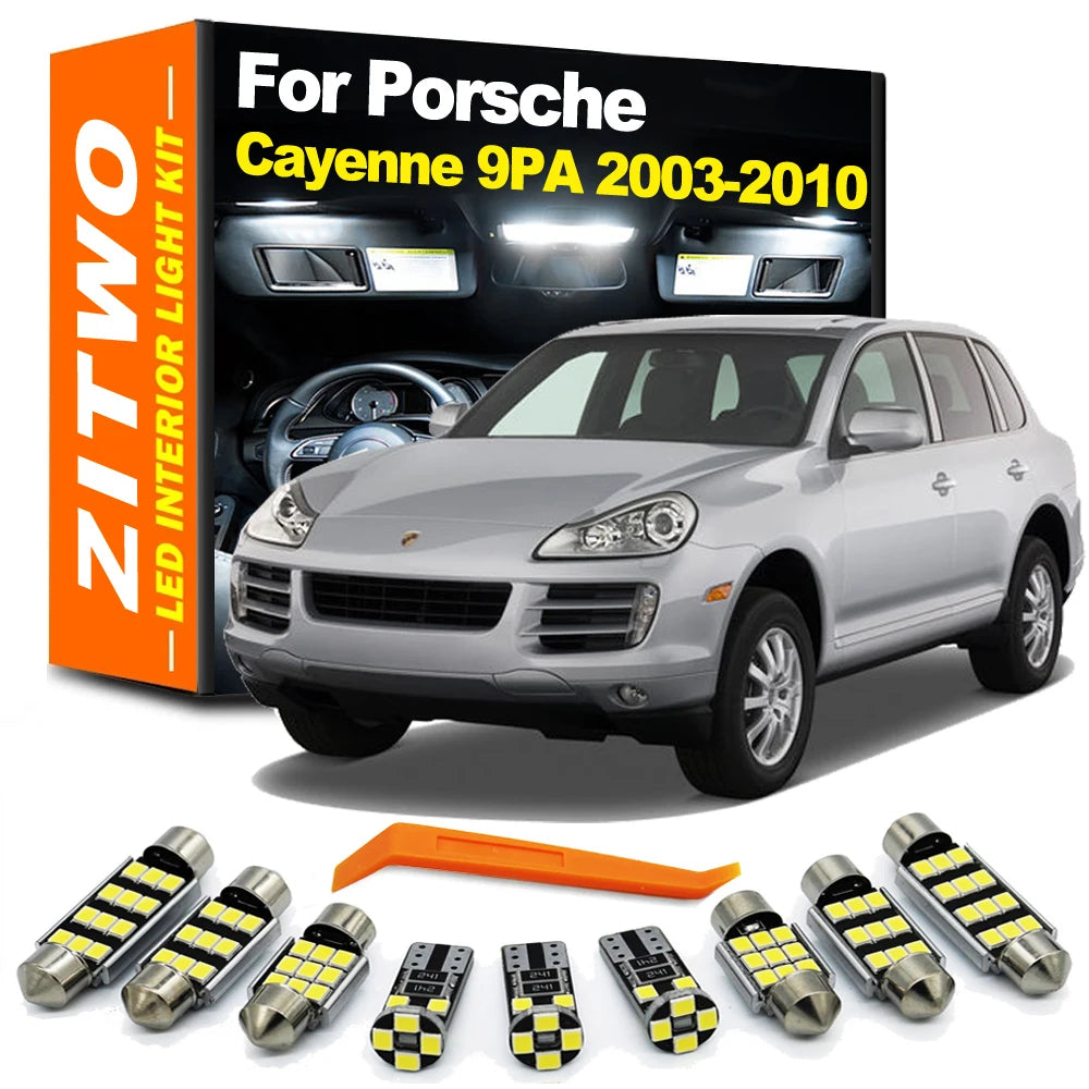 ZITWO 18Pcs Full LED Interior Dome Map Door Foot Trunk Light Kit For Porsche Cayenne 955 957 9PA 2003- 2006 2007 2008 2009 2010