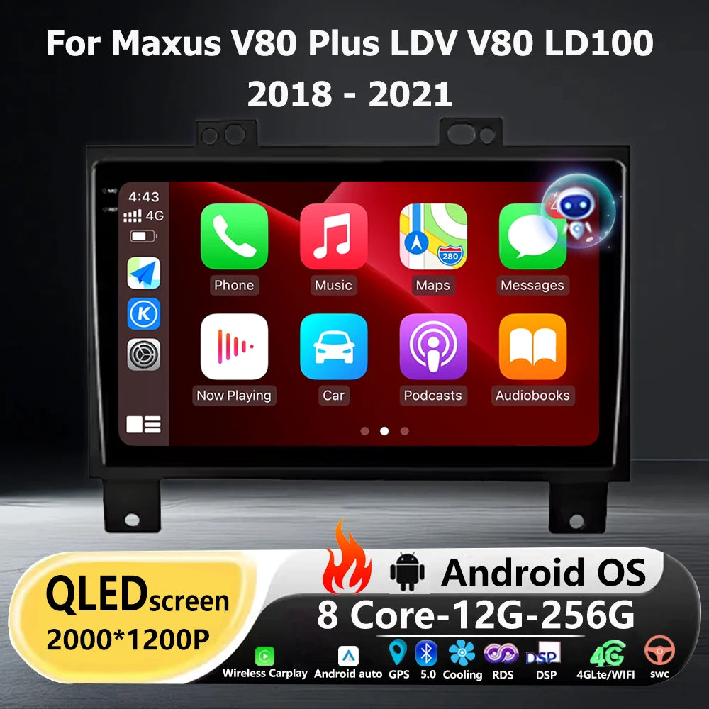 Android 16 Auto Carplay For Maxus V80 Plus LDV V80 LD100 2018 - 2021 Car Radio Multimedia