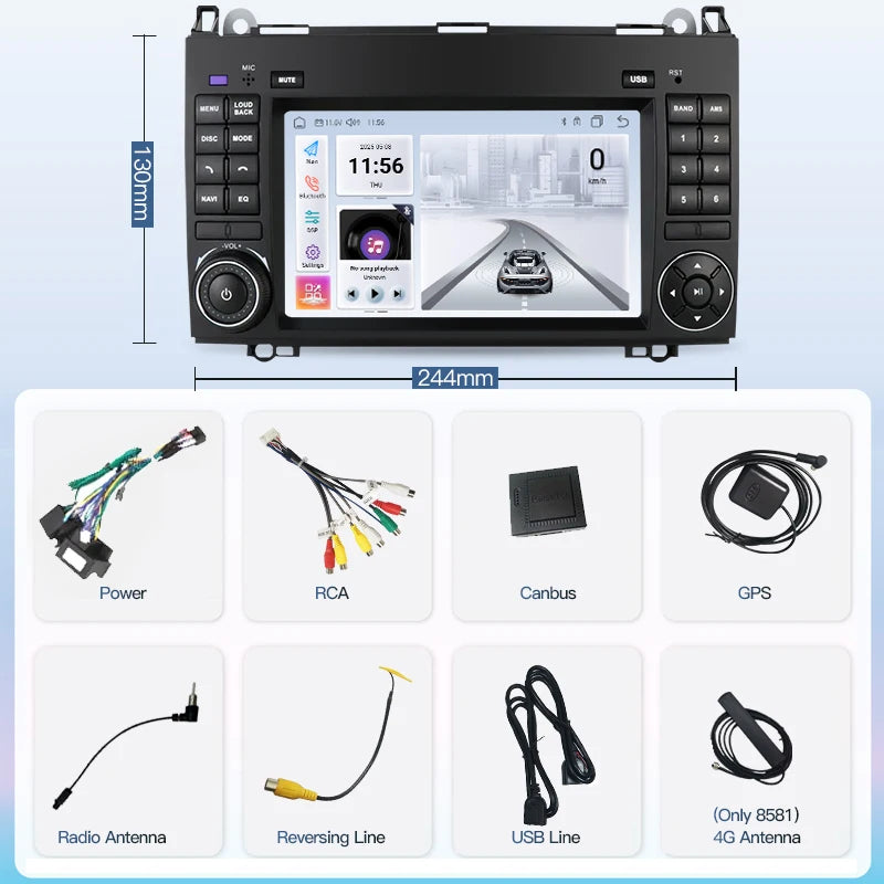 SZLELV For Mercedes Benz Viano Vito W639 Carplay Android 15 Auto Multimedia Video Player G