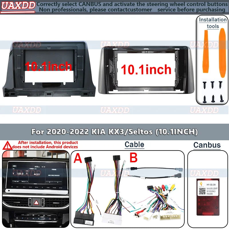 For 2020-2022 KIA KX3 Seltos 10.1INCH 2 Din Car Android frame Kit panel Center fascia MP5