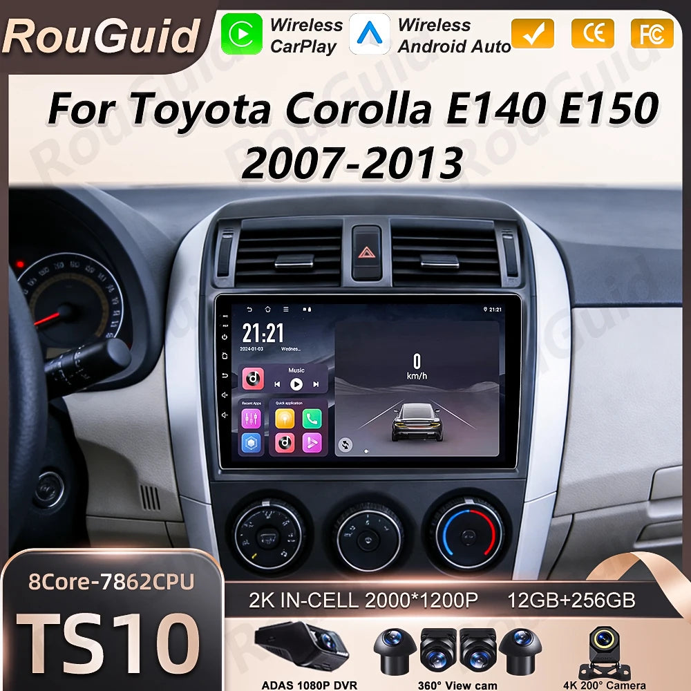 Android 16 Auto Car Radio For Toyota Corolla E140 E150 2007 2008 2009 2010 -2013 GPS Navig | AUTOKITSHOP