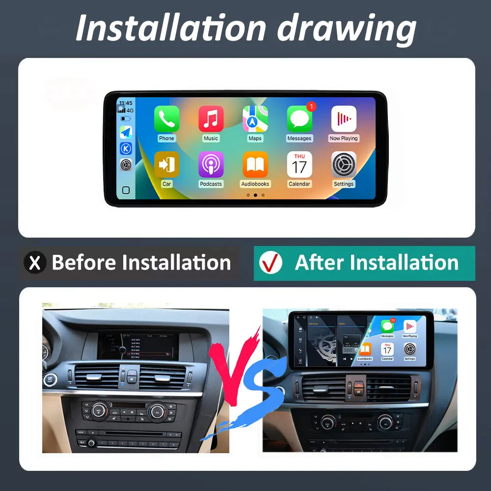 Android 16 12.3 inch Car Radio Multimedia Player 4G for BMW X3 F25 X4 F26 2012 - 2018 CIC