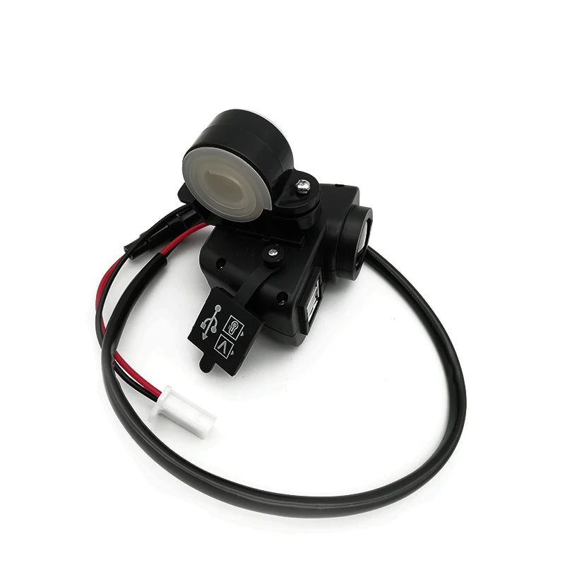 12V Dual USB Charger LED Digital Voltmeter & Thermometer For Motorcycle Scooter