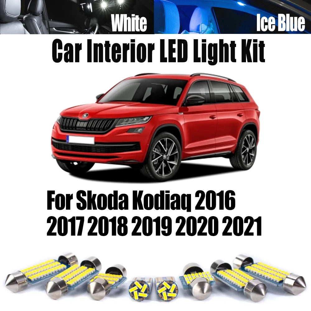 11-Piece LED Interior Light Kit for Skoda Kodiaq - Canbus Error-Free Bulbs | AUTOKITSHOP