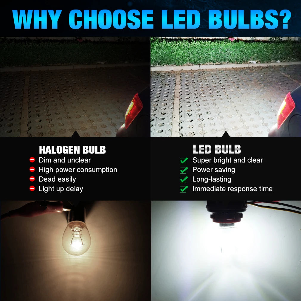 P21W BA15S LED Bulb Canbus 1156 BAY15D 1157 P21/5W LED Car Lights BAU15S PY21W Bulb Signal