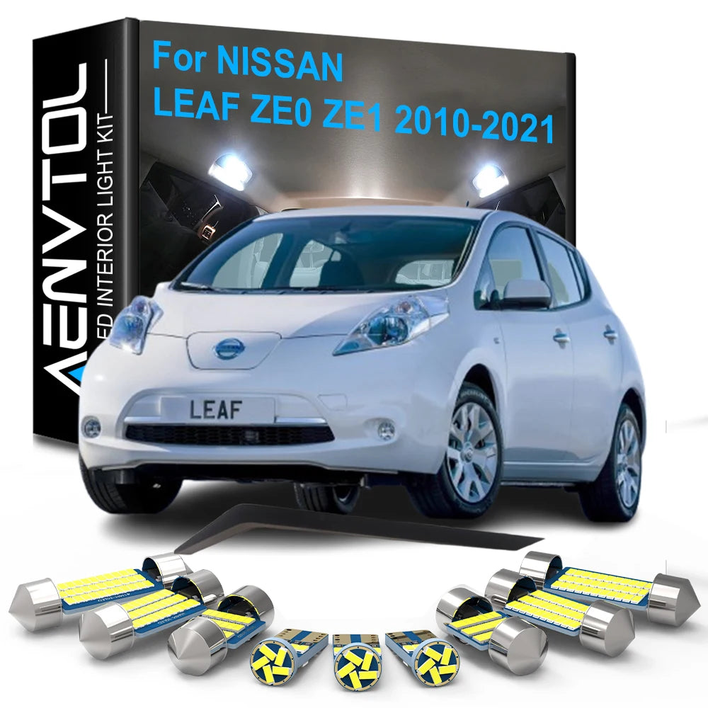 LED Interior Light Kit for Nissan LEAF ZE0 ZE1 2010-2013 - Canbus Dome Map Door Trunk Bulbs | AUTOKITSHOP