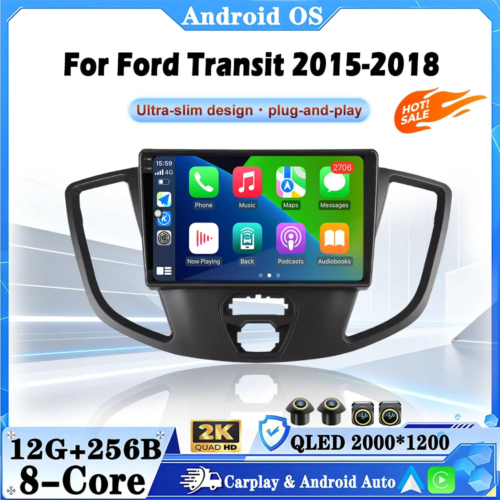 Carplay Auto For Ford Transit 2015 2016 2017 2018 Car Radio Stereo GPS Multimedia Video Na