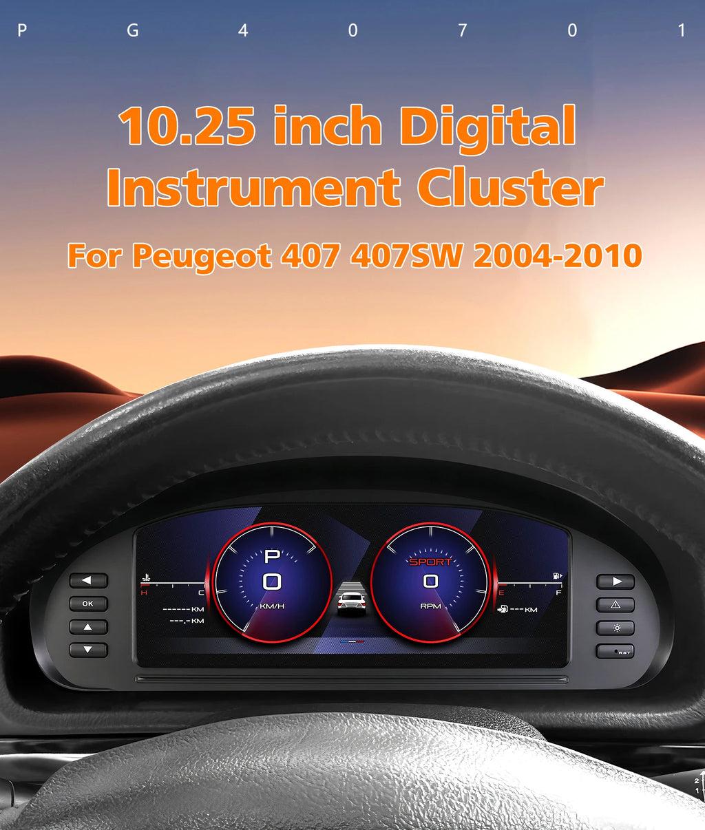 Arrival Car Digital Instrument Cluster for Peugeot 407 407SW 2004-2010 lcd dashboard displ