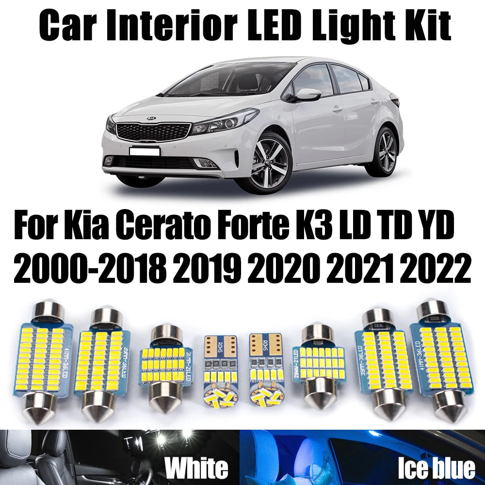 LED Interior Light Kit for Kia Cerato Forte K3 LD TD YD 2000- 2020 - Canbus Dome Map Door Trunk Bulbs | AUTOKITSHOP