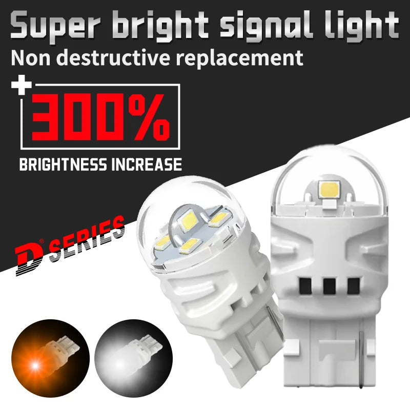 7740 Car Brake Lights W21W WY21W T20 LED Bulb 12V Tail Lamp Led Car Signal Lamp White Yell