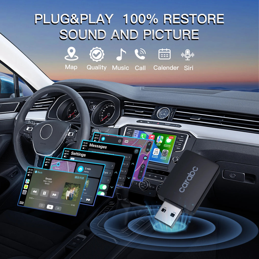 2024 Mini CarPlay Wireless Adapter Smart box CarPlay Dongle Bluetooth WiFi Fast Connect Pl