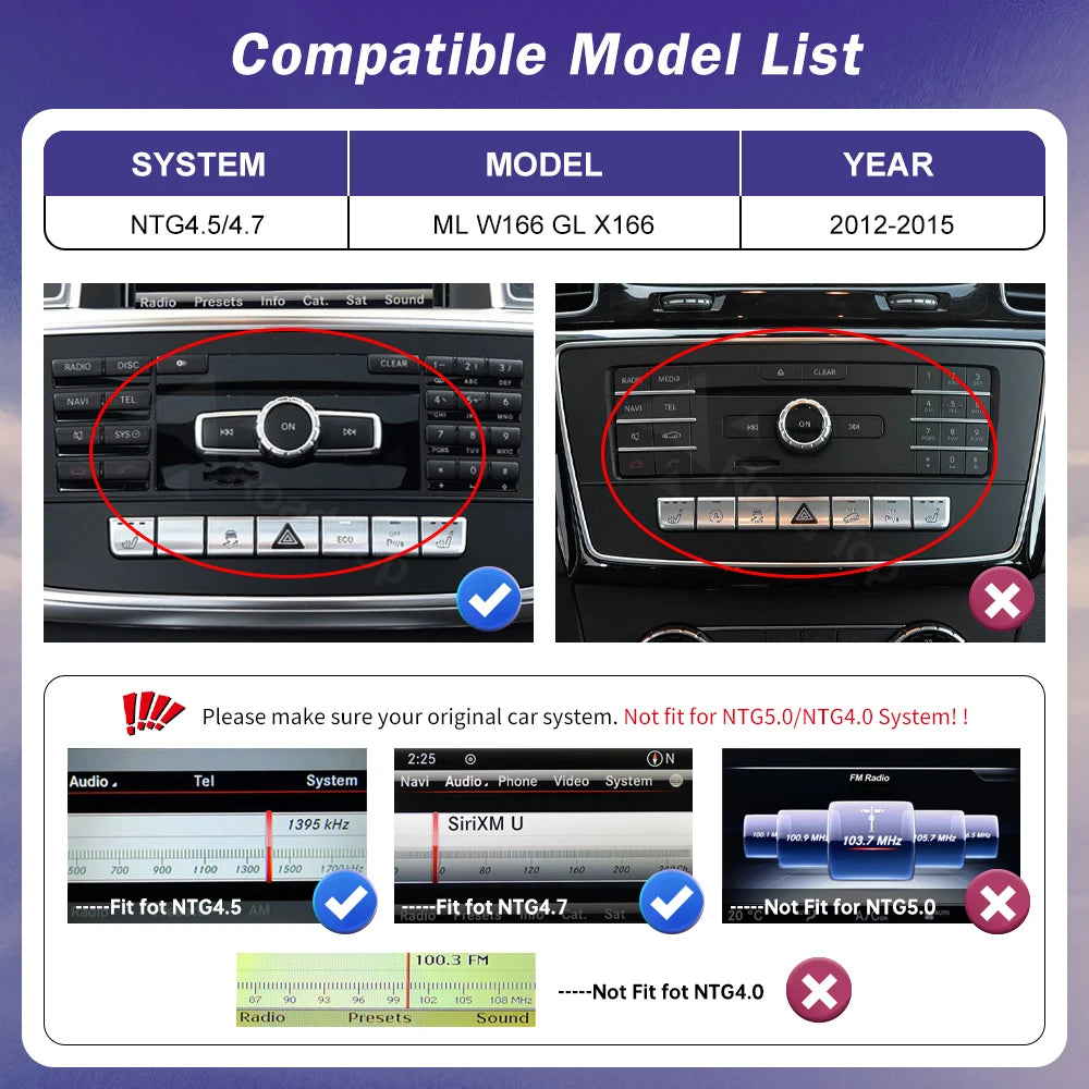 Linux System Car Radio Screen for Mercedes Benz ML W166 GL X166 GL550 2012-2015 GPS Naviga | AUTOKITSHOP