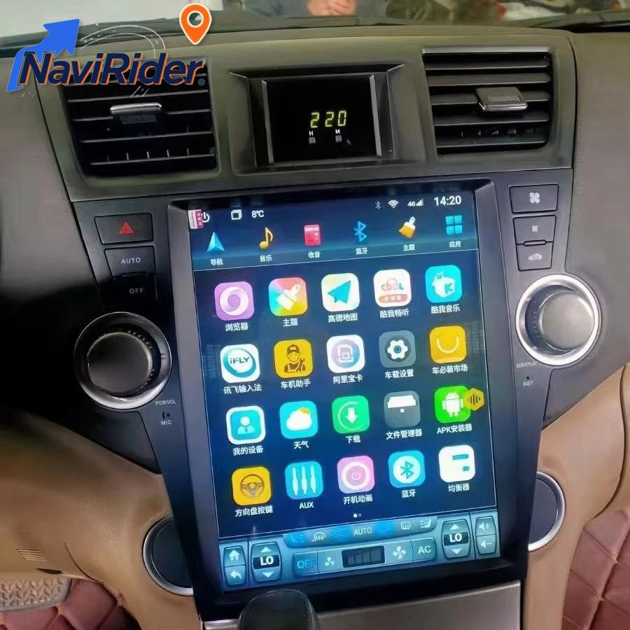 12.1" Android Multimedia Video Player For Toyota Highlander 2007-2013 Navigation Auto Car