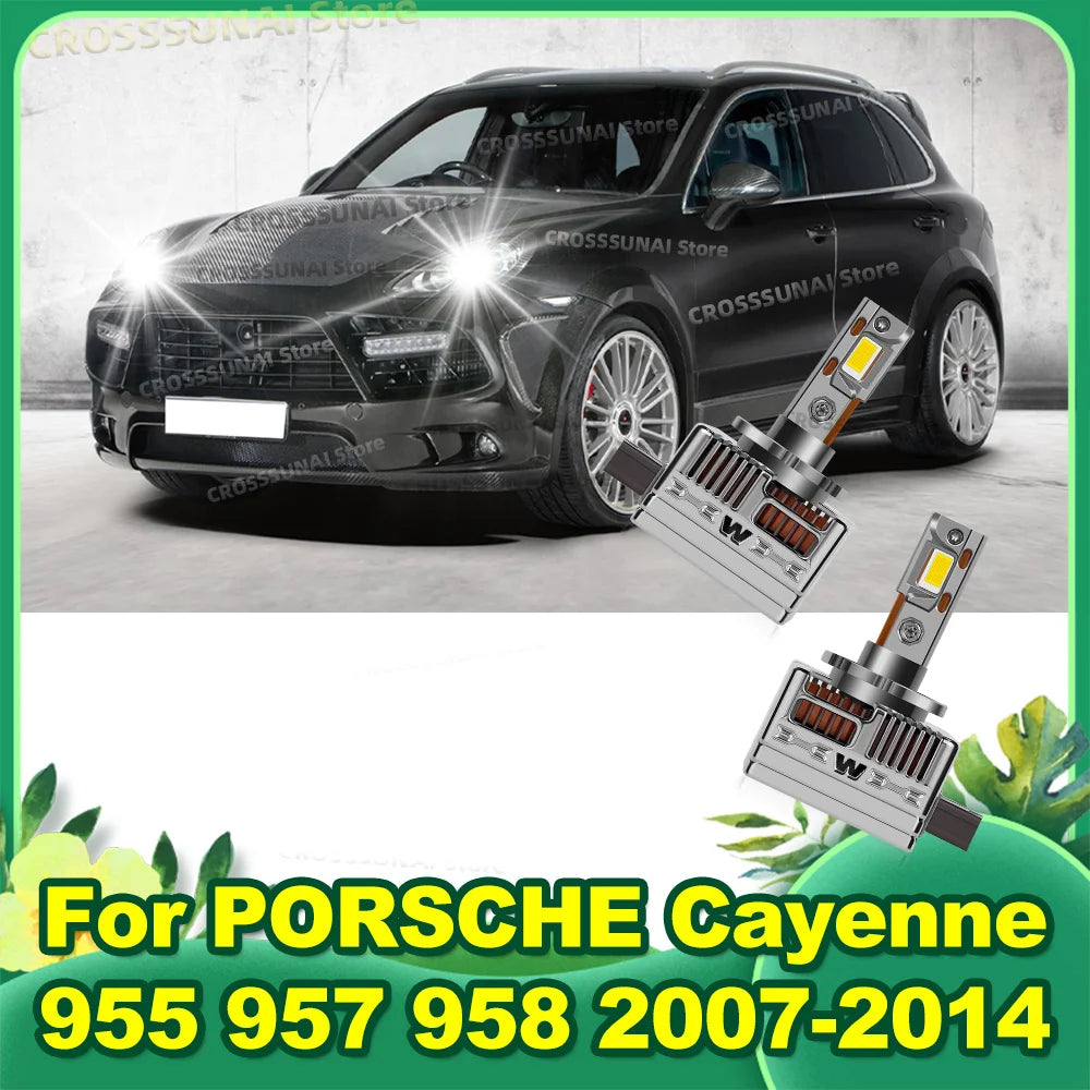 LED Canbus Headlight Bulbs 6000K 50000LM Xenon Lamp Replacement For PORSCHE Cayenne 955 95