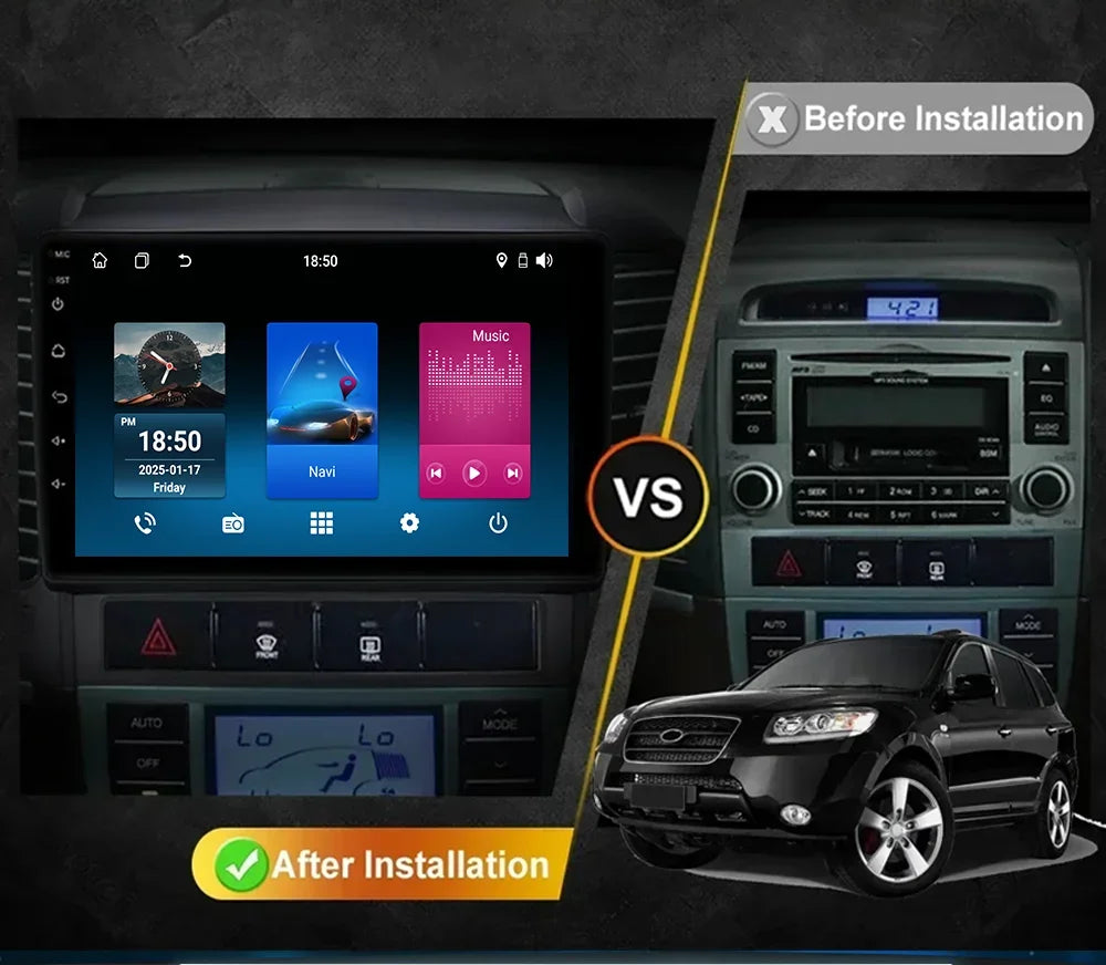 Android 15 For Hyundai Santa Fe 2 2006 - 2012 Auto Radio Stereo Multimidia Player GPS Navi