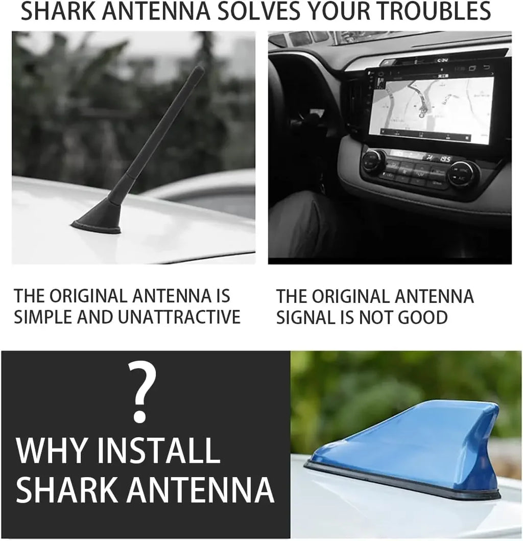 Car Shark Fin Antenna Cover Universal Carbon Fiber Look Radio Signal Aerials Roof Exterior Acces - Automotive LED Light