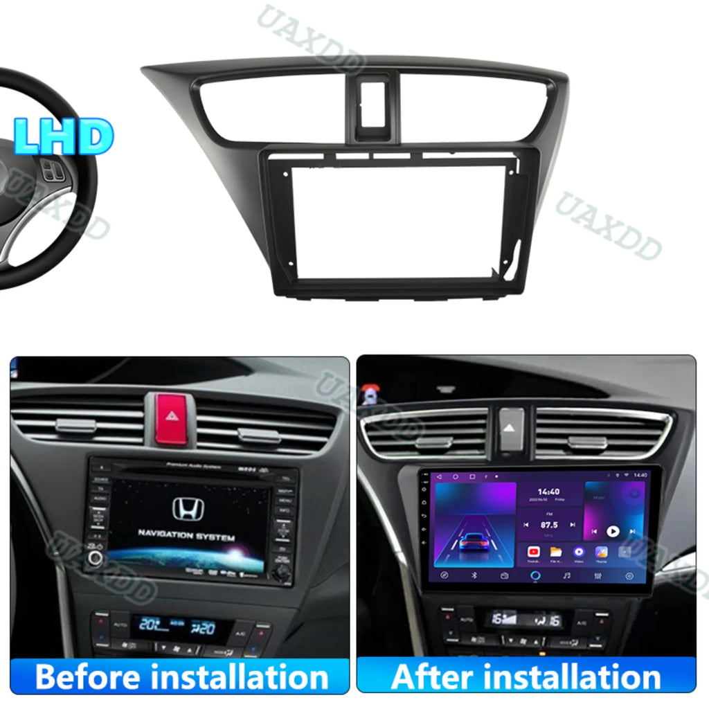 2 Din Car DVD for Honda 2012 Civic 9 Inch Radio Multimedia Android Stereo Harness Screen D