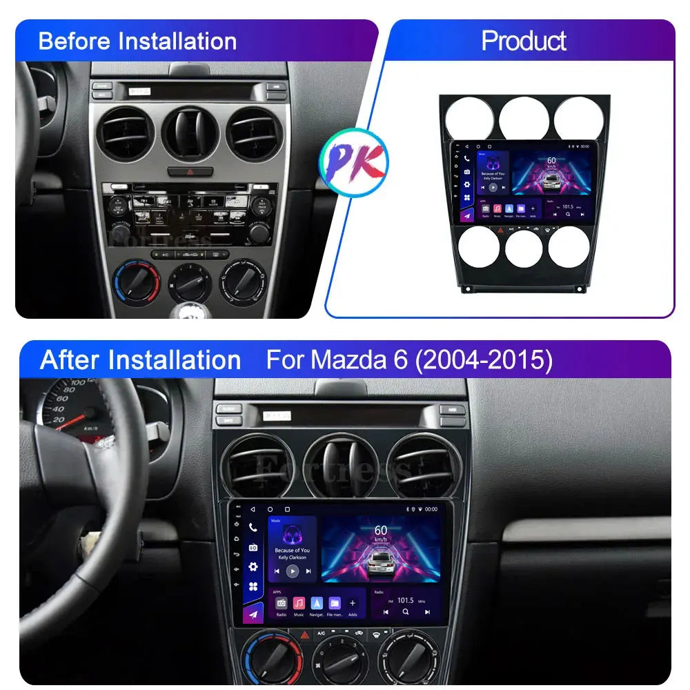 9" android 16 For Mazda 6 2002 2003 2004 2005 2006 2007 2008 Multimedia Car DVD Player Nav