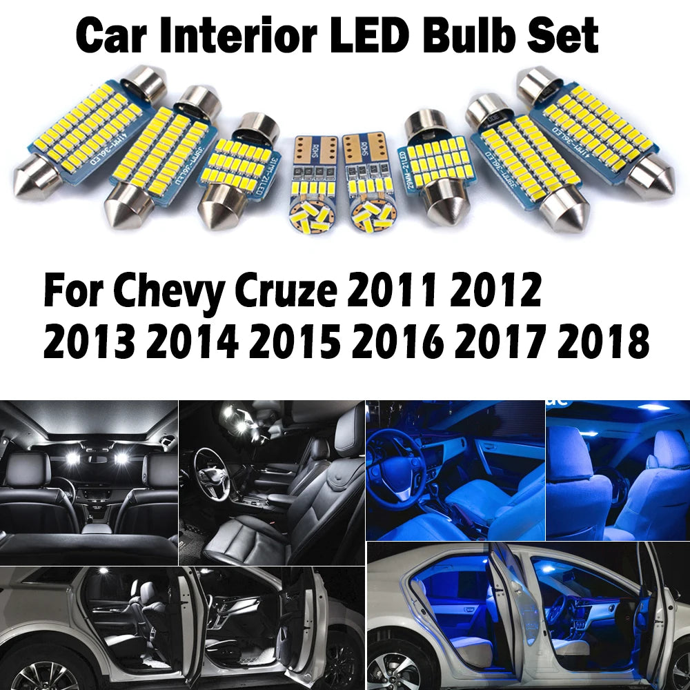 LED Interior Light Kit for Chevrolet Chevy Cruze - Canbus Error-Free Bulbs | AUTOKITSHOP
