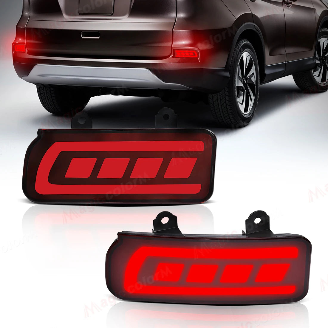 LED Rear Bumper Reflector Lights For Honda CRV CR-V 2015 2016 Daytime Running Brake Warnin | AUTOKITSHOP