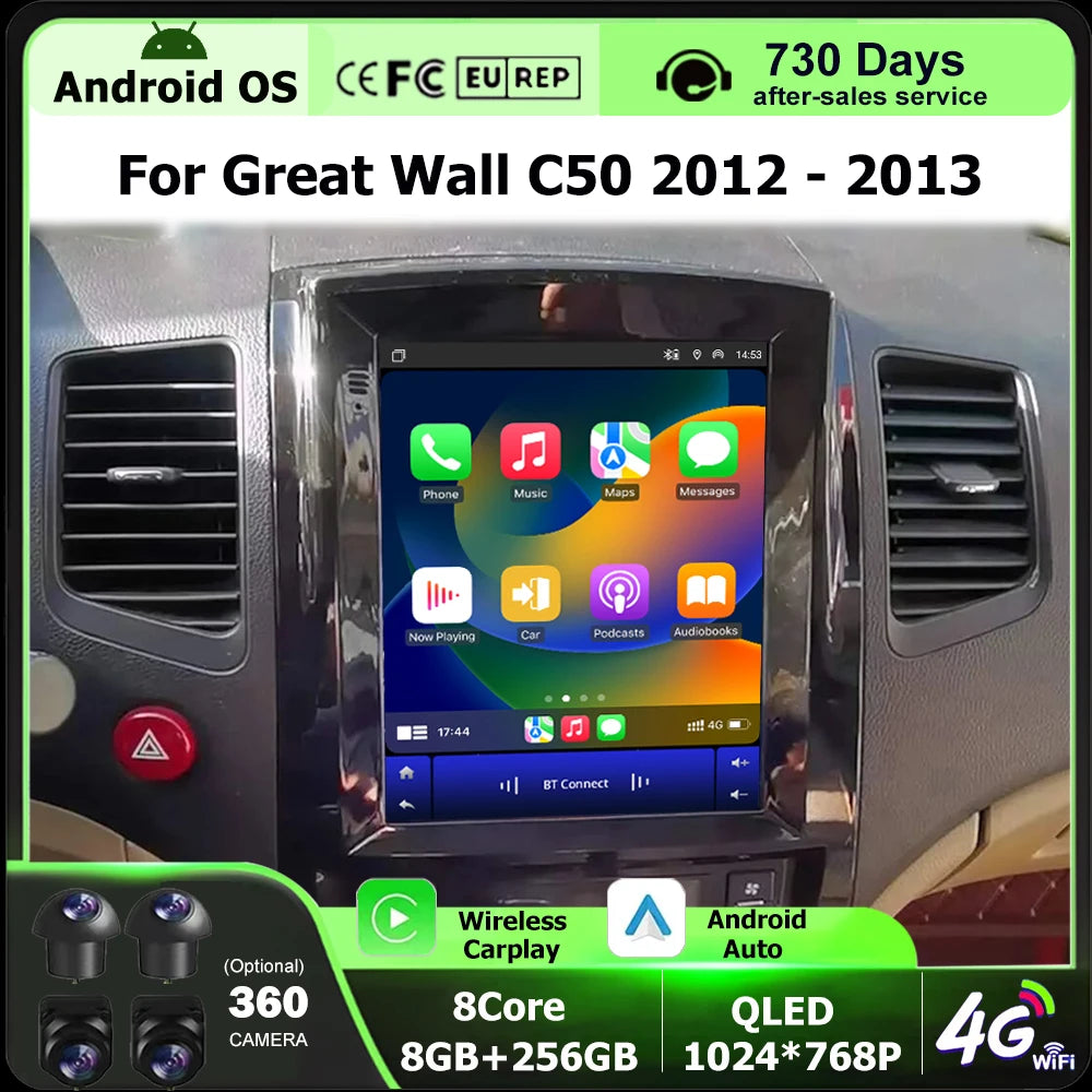Car Radio Multimedia Video Player GPS Navigation Stereo For Great Wall C50 2012 - 2013 And