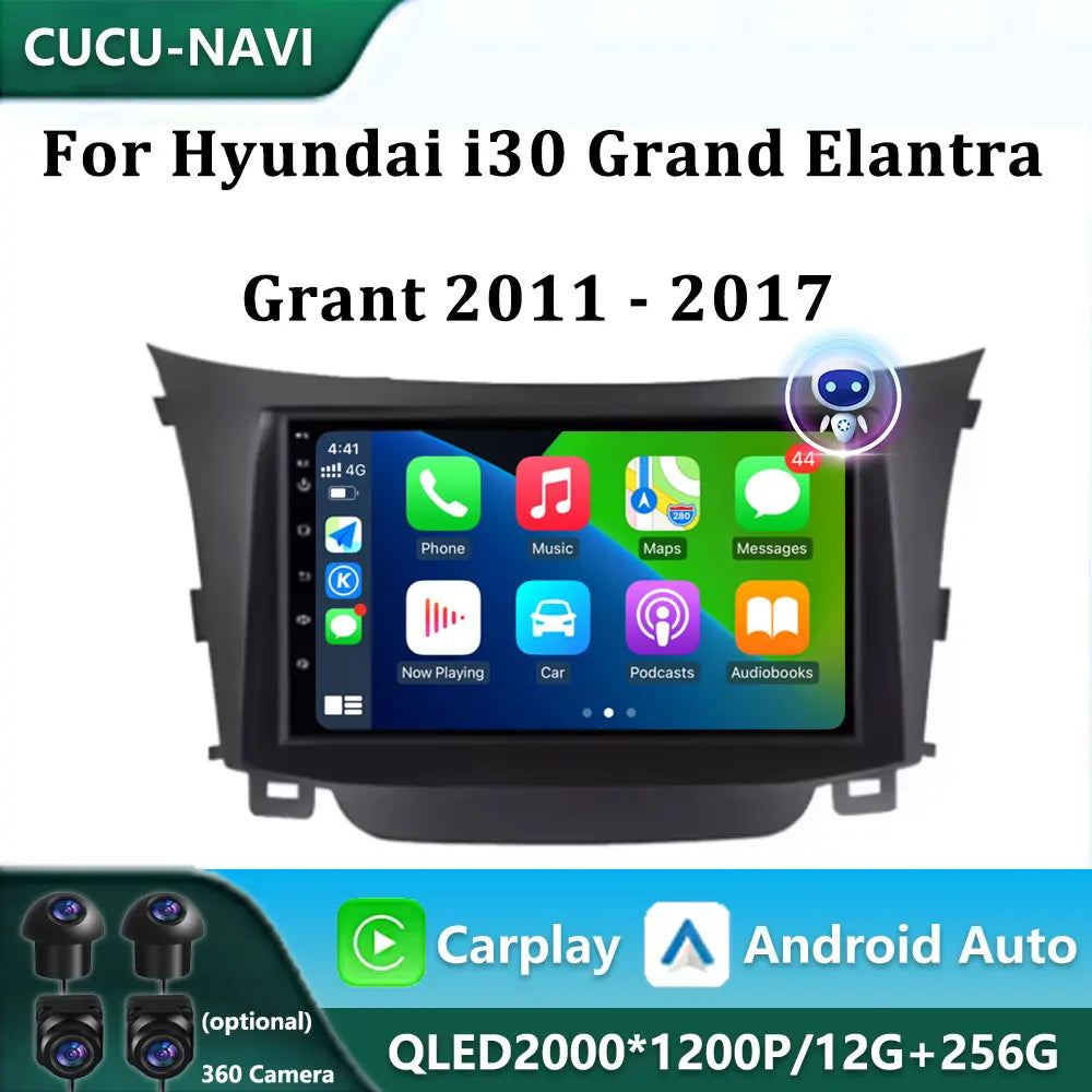 Android 16 For Hyundai i30 Grand Elantra Grant 2011 - 2017 Car Radio GPS Navigation Multim | AUTOKITSHOP