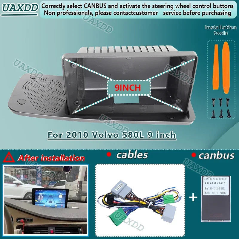 For 2010 Frame Volvo S80L 9 Inch Player Radio Android Stereo Harness Screens Accessories N