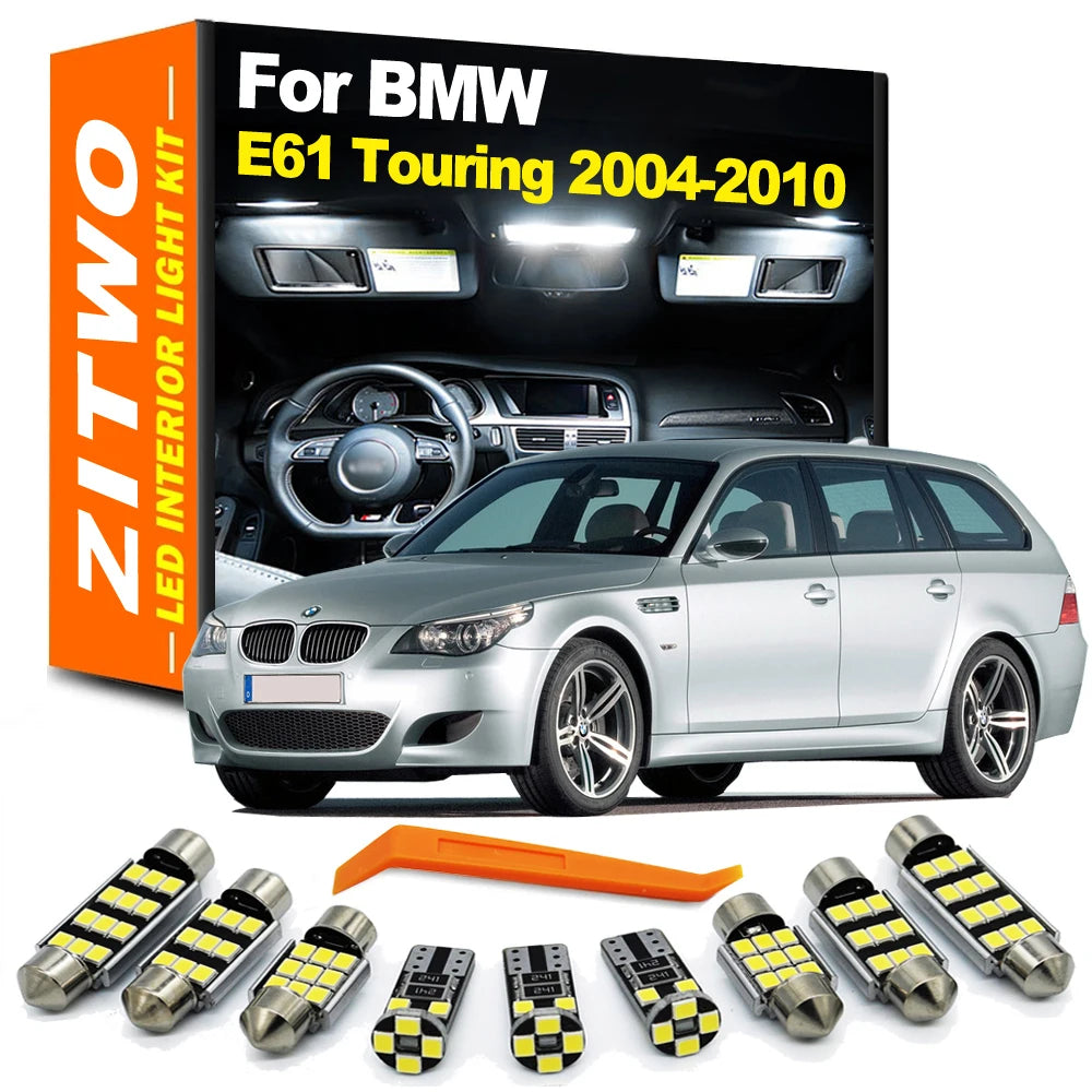 ZITWO 22Pcs Canbus Car Interior Light LED Bulb Kit For BMW 5 Series E61 Touring 525 528 530 2004-2010 Plate Lamp Accessories
