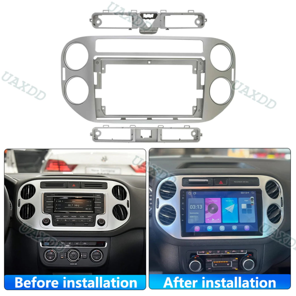 2 Din Car CD Radio Fascia Frame 9 INCH Kit for Volkswagen Tiguan 2010-2015 Android Player