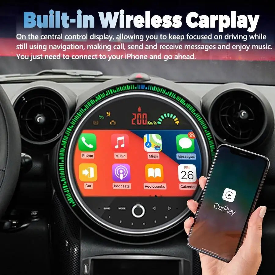 9inch Android Screen For BMW Mini R60 2011-2016 Car Radio Navigation Wireless Carplay GPS  | AUTOKITSHOP