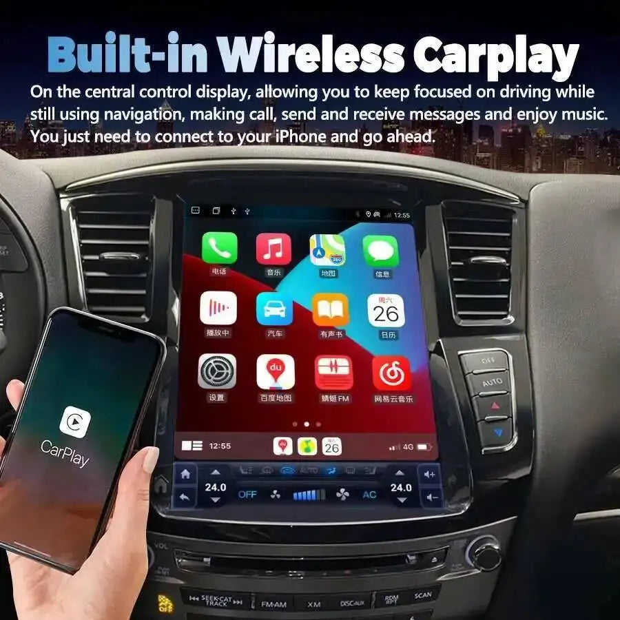 Wireless Carplay Tape Recorder For Infiniti QX60 JX35 2011-2019 Car Navi Multimedia Player | AUTOKITSHOP