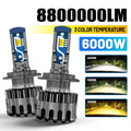 Tri-Color H7 LED Headlights 3000K 4300K 6000K H4 H8 H11 HB3 9006 H7 LED Fog Bulbs 12V H1 9