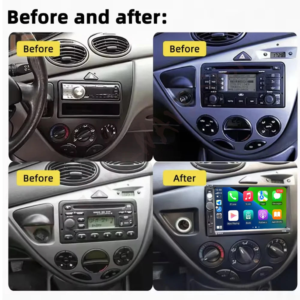 9 lnch Android 16 For Ford Fiesta 1995-2001 Focus MK1 1998-2004 Car Radio player Video QLE