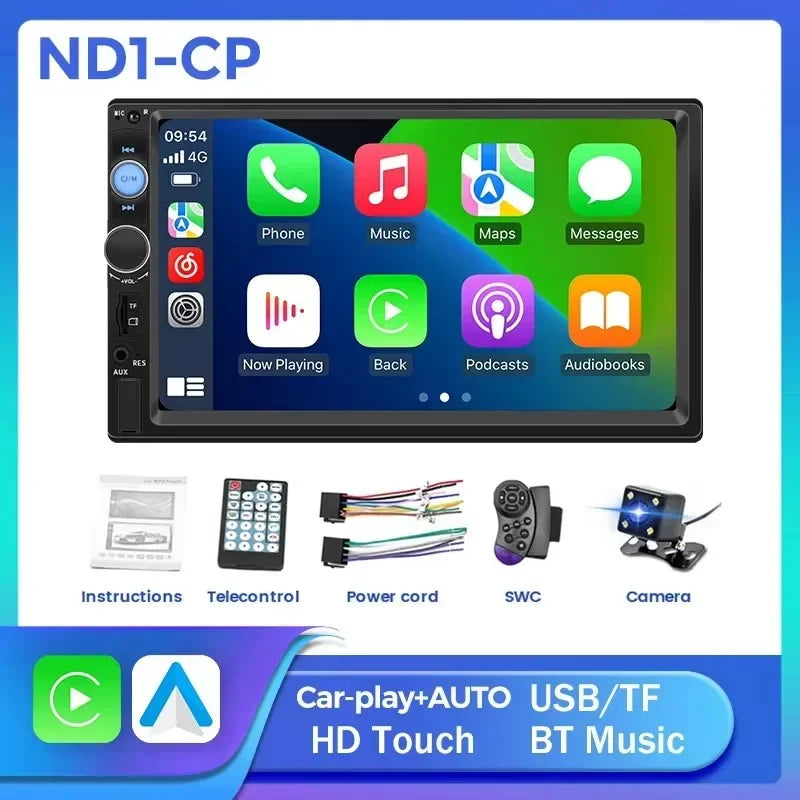 7" 2Din Universal Car Radio HD Touch Screen for Carplay Android Auto Multimedia Video Play | AUTOKITSHOP