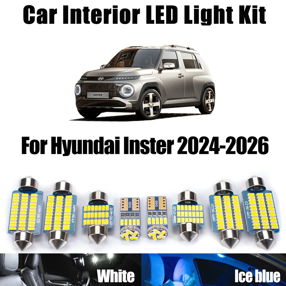 10-Piece LED Interior Light Kit for Hyundai Inster - Canbus Error-Free Bulbs | AUTOKITSHOP