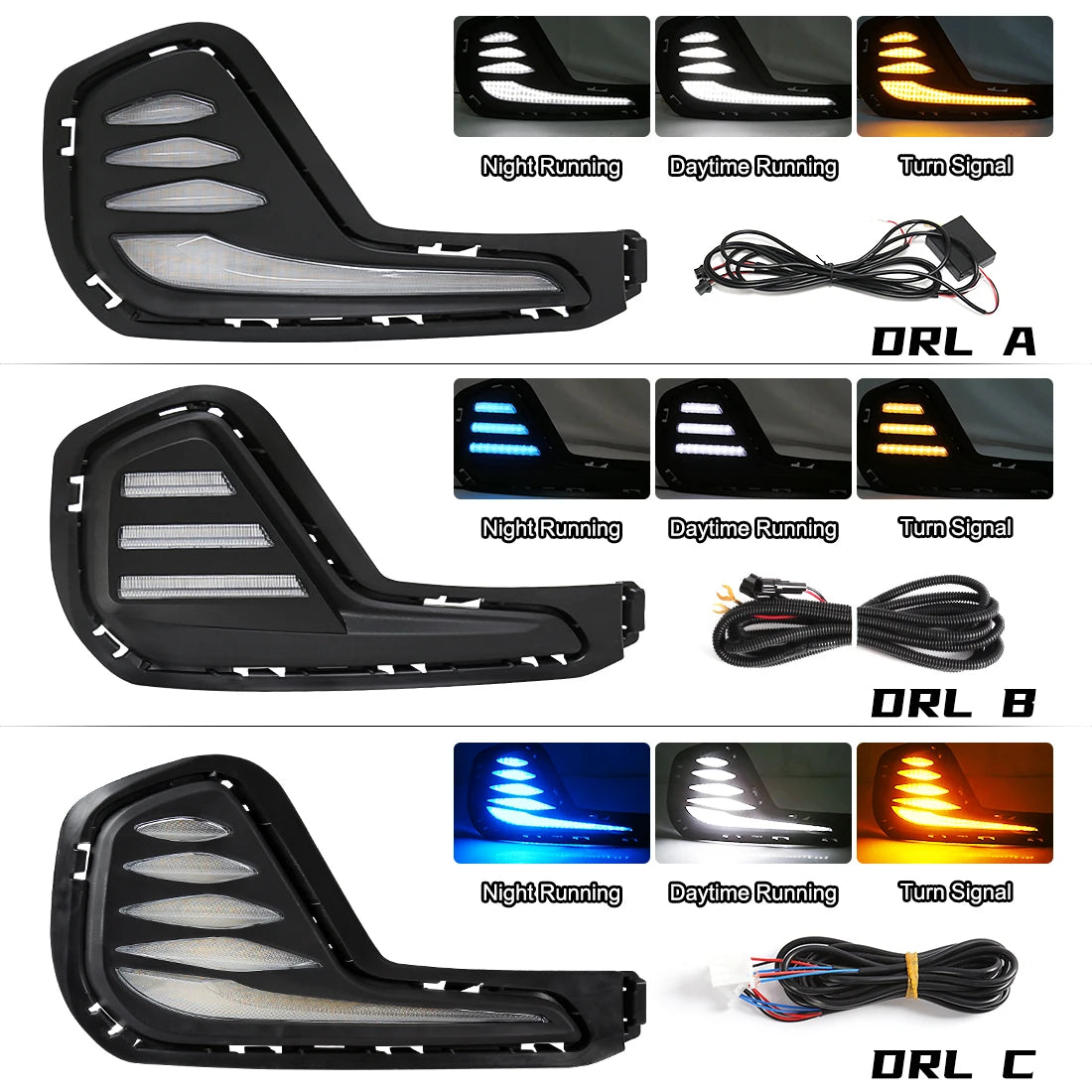 LED Daytime Running Light For Chevrolet Cavalier 2019 2020 2021 2022 DRL LED Fog Lamp Dyna | AUTOKITSHOP