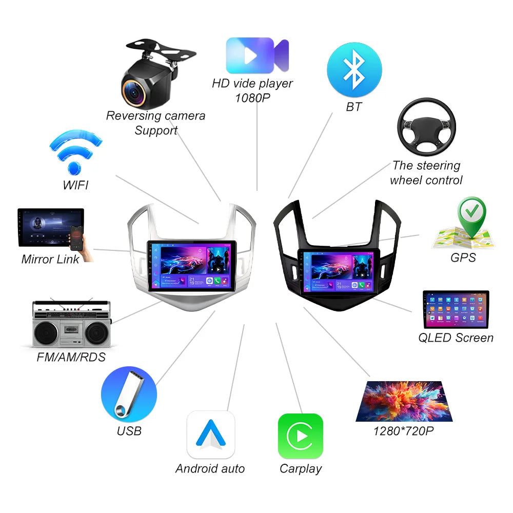 Android 16 For Chevrolet Cruze J300 J308 2012 2013 2014 2015 Car Radio Multimedia Video Pl | AUTOKITSHOP
