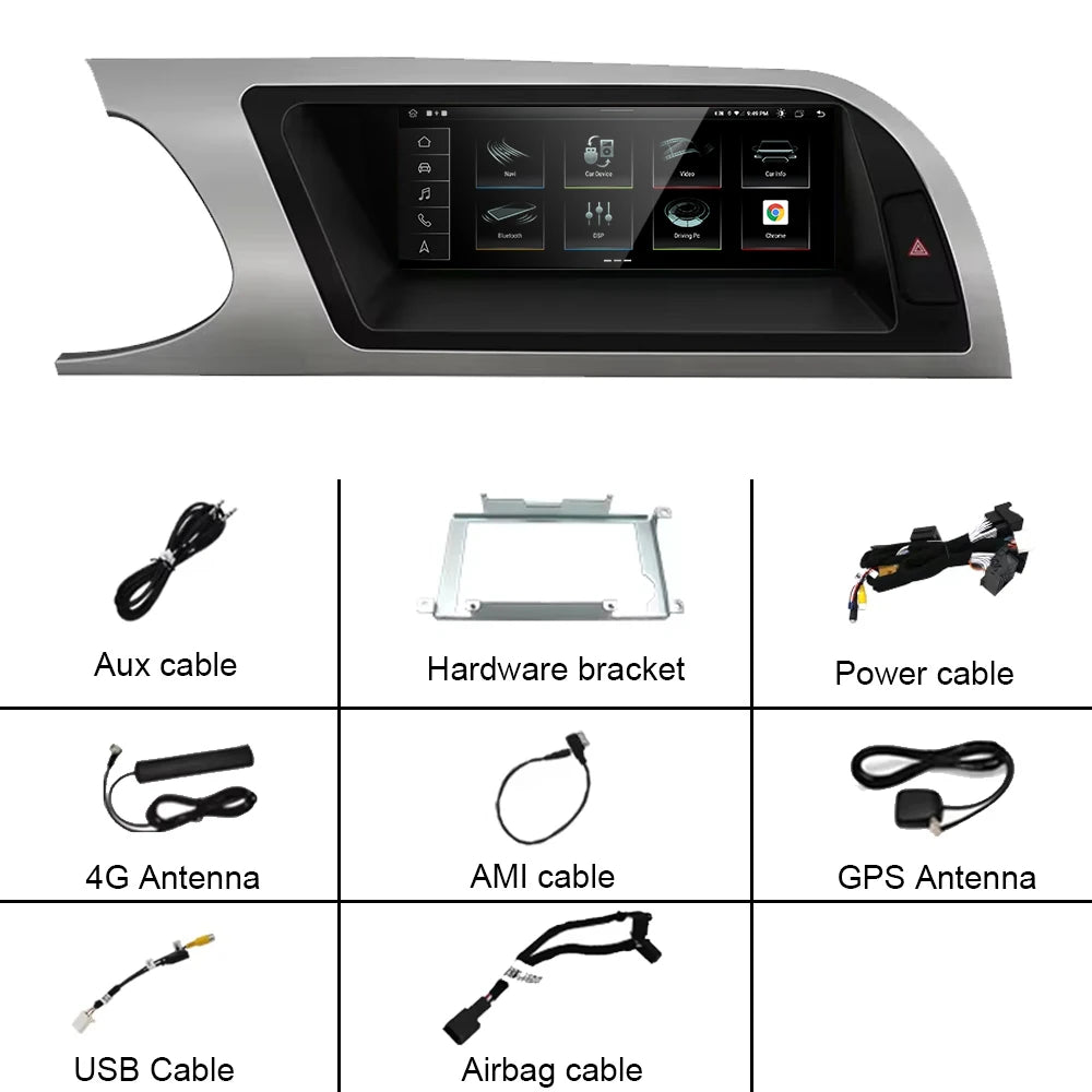 Head Unit Car Radio For Audi A4 A8 2009 2010 2011 - 2016 Android 14 Multimedia Player Auto