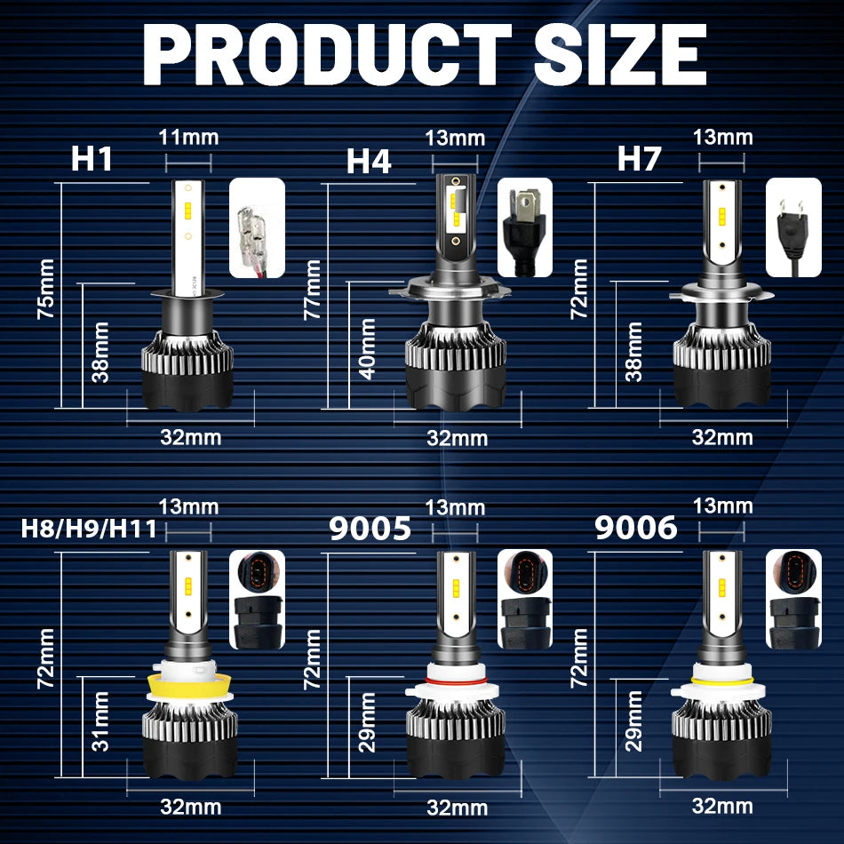 CARLitek H4 H7 H11 LED Car Headlight H1 H8 H9 9012 HIR2 9005 9006 HB3 HB4 Fog Lights 3570