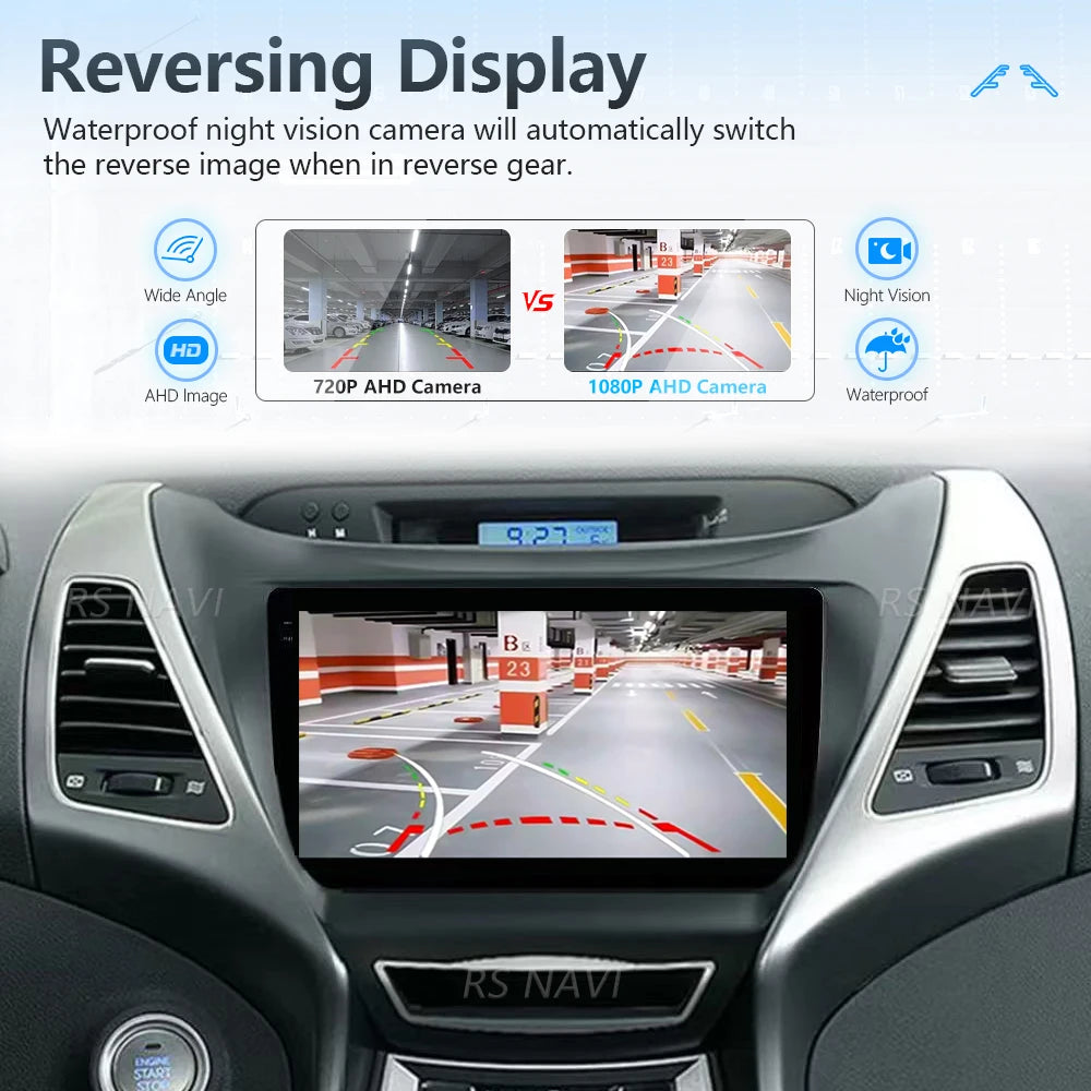 Android 16 Carplay Auto Qualcomm 2K QLED Screen Car Radio Player For Hyundai Elantra 2014-