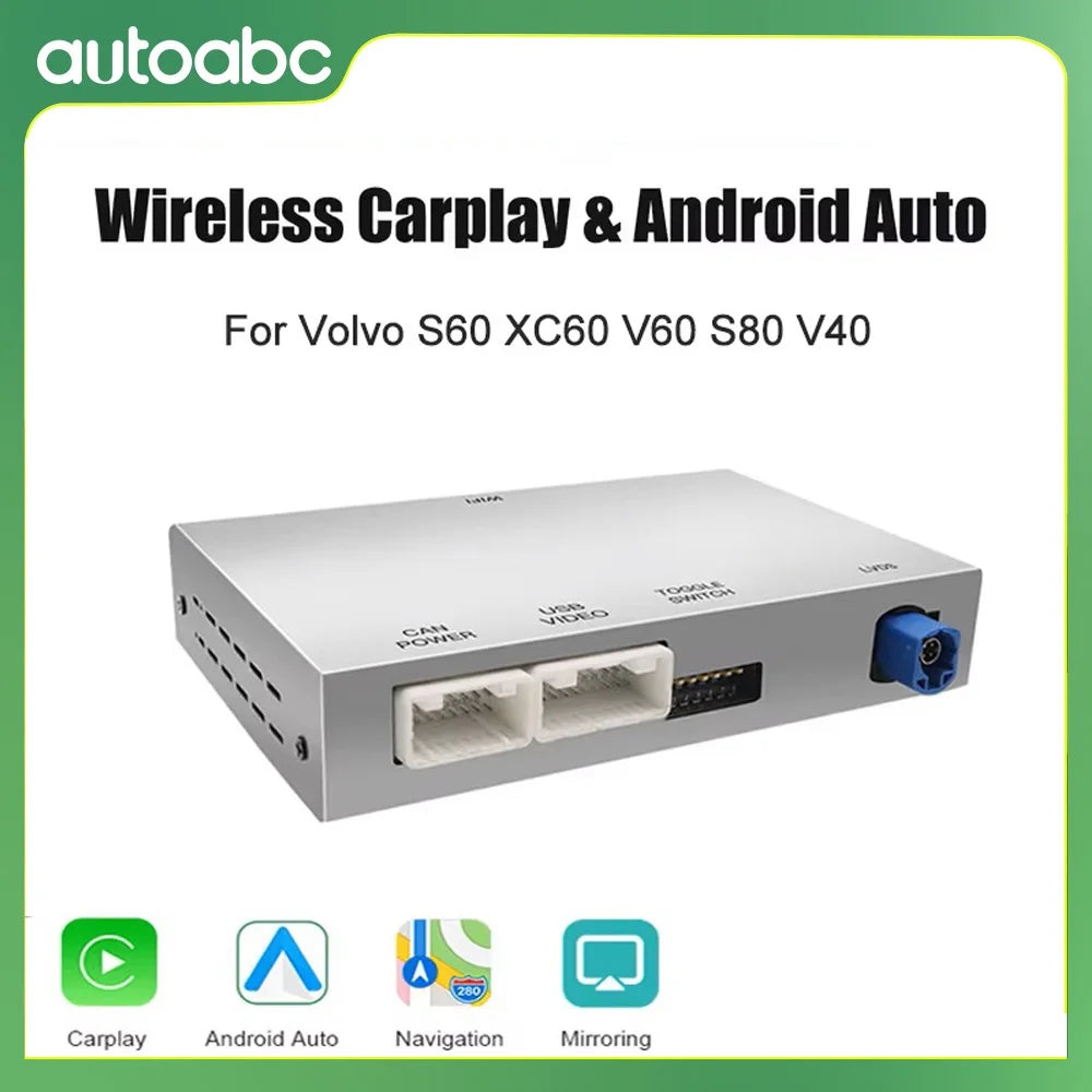 2025 New Wireless CarPlay Android Auto module For Volvo xc60 s60l v60 v40 s60 S80 Multimed